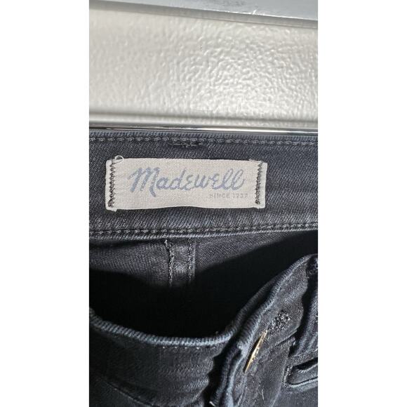 MADEWELL Black Denim Stretchy Flea Market Flare High Rise Cropped Jeans Size 28 - Picture 4 of 7